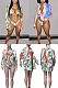 Swimsuit shirt coat printed 3-piece set D8500