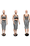 Striped hip skirt two piece set FM6253