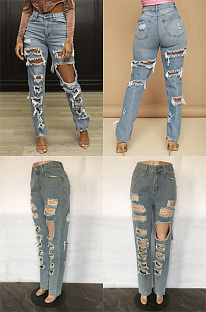Ripped loose jeans and wide leg pants ZZ5515