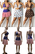 Two piece American flag Skirt Set ZK0632