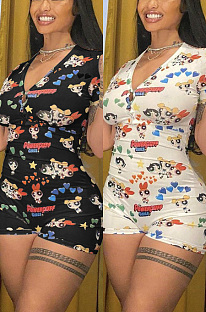 V-neck cartoon printed Jumpsuit home clothes Jumpsuit AHY8586