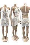 Crochet knitted Hip Wrap Skirt casual beach skirt QZ4356