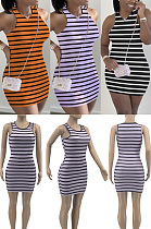 Striped printed striped dress KSN08012