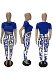 Printed pants short sleeve two piece set AN526