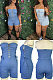 Chest wrapped and rope worn denim Jumpsuit WDS220517