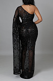 Perspective Beaded one shoulder dress without underwear CCY9571