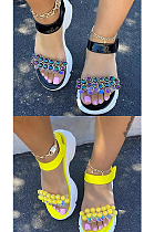 Thick-Soled Beaded Sandals