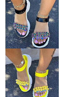 Thick-Soled Beaded Sandals