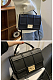 Vintage Clamshell Design Plaid Pattern Solid Color Shoulder Handle Bag