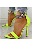 Metal Chain Ankle Strap High Heeled Sandals