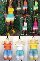 Gradient Color Tank Shorts Set