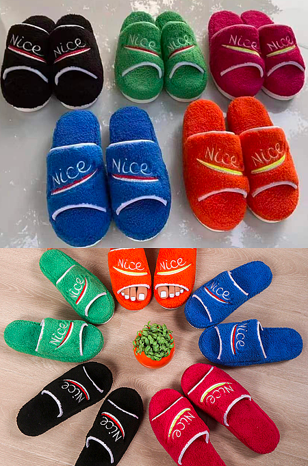 Terry Embrodiered Slides