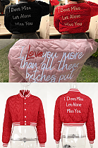 Letter Embroidery Women's Jacket