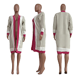Wholesale-product | Knited Colored Hem Long Coat