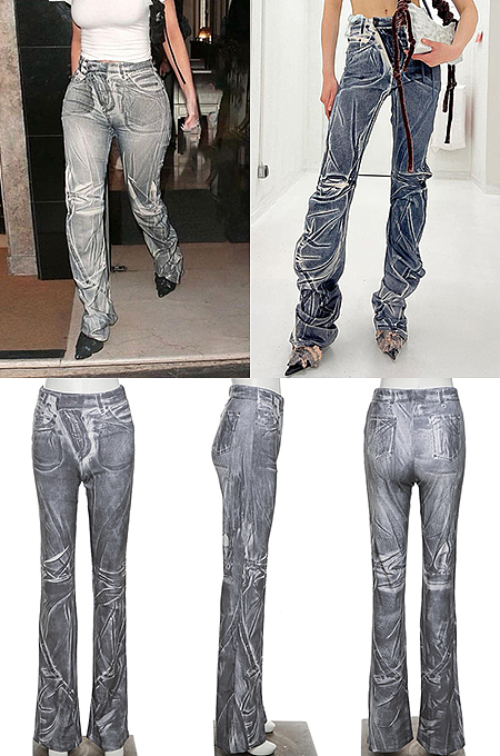 Wholesale-product | High Waist Flare Bottom Jeans
