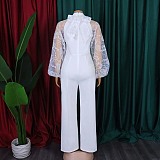 Puff Sleeve High Neck Jumpsuit along with Belt