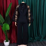 Puff Sleeve High Neck Jumpsuit along with Belt