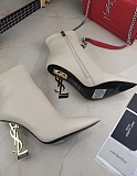WHOLESALE | S aint Lau rent Lo goHeel Leather Pointed Booties