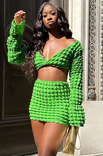 WHOLESALE | Popcorn Knit Fabric Skirt Set