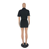 WHOLESALE |  Front Real Pocket Skirt Set in Black
