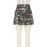 WHOLESALE |  Patchwork Camo Mini Skirt