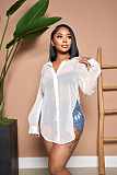 WHOLESALE |  Chiffon Fabric Side Split Shirt in White