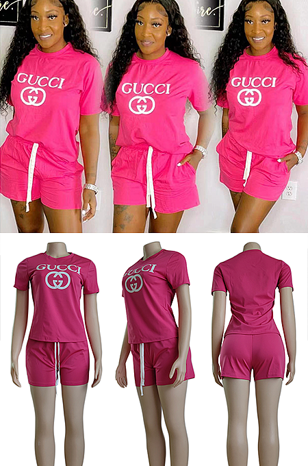 WHOLESALE | GG Shorts Set in Rose Red