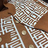 WHOLESALE | Knitted Geometric Design Skirt Set in Khaki