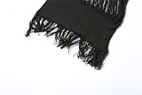 WHOLESALE | Knitted Tassel Hem See-through Skirt Set