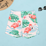 WHOLESALE | Plus Size Palm & Flamingo Printed Long Coat & Shorts Set