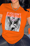 WHOLESALE | Printed T-shirt in Orange