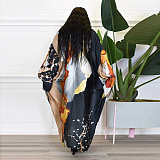 WHOLESALE |   Cover-Up Digial Printed Robe in Black
