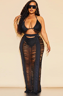 WHOLESALE | Cover Maxi Skirt Set in Black