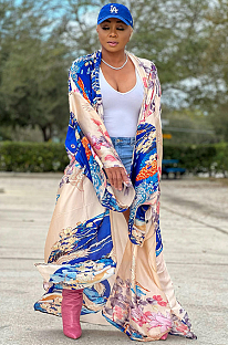 WHOLESALE |   Cover-Up Digial Printed Robe in Blue & Floral