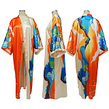 WHOLESALE |   Cover-Up Digial Printed Robe in Orange