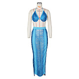 WHOLESALE | Cover Maxi Skirt Set in Blue
