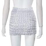 WHOLESALE | High Elastic Fabric Ruffle Skirt