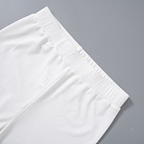 WHOLESALE | Pitted Elastic Fabric Pants Set in White