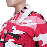 WHOLESALE | Camo Front Real Pocket Crop Jacket Rose Red