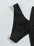 WHOLESALE | Solid 3 Piece Bikini in Light Black