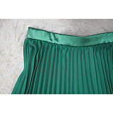 WHOLESALE |  Ruffle Long Sleeves Open Back Halter Pleated Skirt Set
