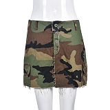 WHOLESALE | Side Split Camo Mini Skirt
