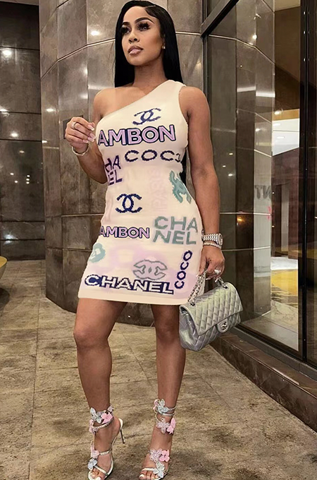 US$ 7.69 - WHOLESALE | CHanel One Shoulder Dress - m.fashion-wish.net