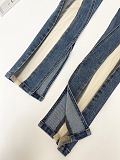 WHOLESALE | Mesh Patchwork Elastic Jeans