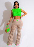 WHOLESALE | Knitted Off Shoulder Hollow-out Pants Set