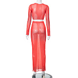 WHOLESALE | Chiffon Pattern Skirt Set in Red