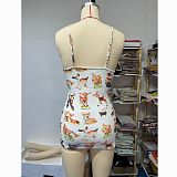 WHOLESALE | waffle pattern Baby Reindeer Printed Maxi Dress