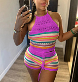 WHOLESALE |  Knitted Halter Top and Shorts Set
