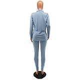 Copy WHOLESALE |  Two Button Solid Blazer in Light Blue