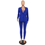 WHOLESALE |  Two Button Solid Blazer in Blue